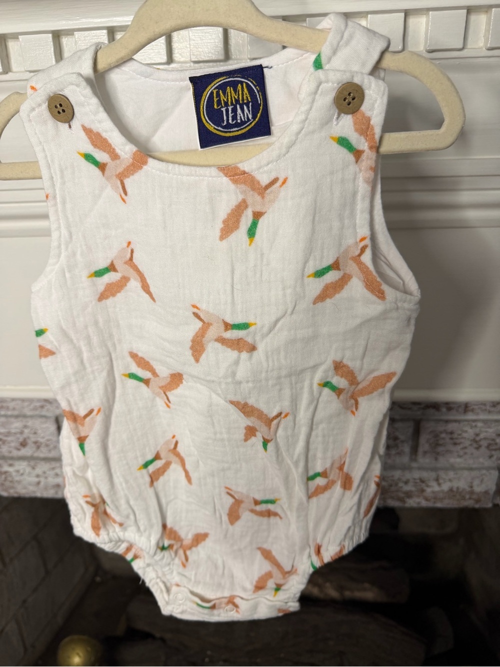 White Duck-Print Infant One-Piece Bodysuit